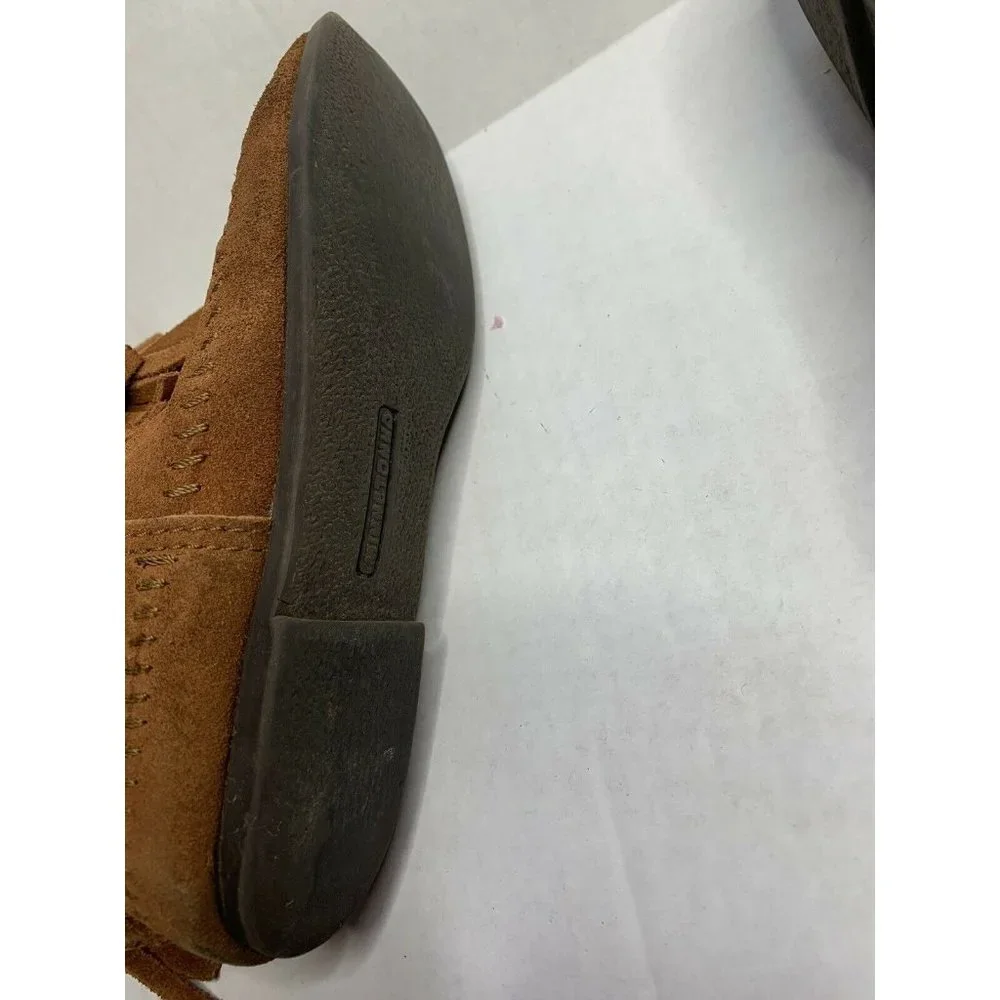 Minnetonka Women's 8 Fringe Boots Brown Mid-Calf - Picture 5 of 6